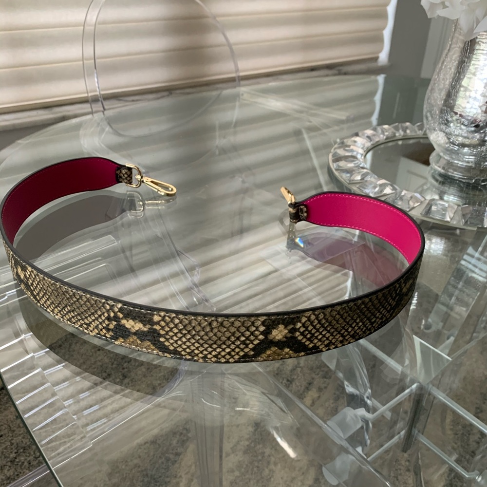 Snake print / pink bag strap faux leather